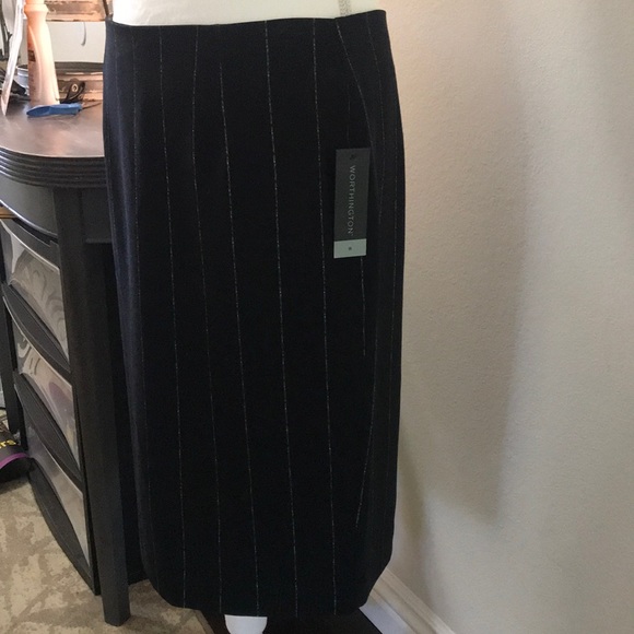 Pin Stripe Black Pencil Skirt by Worthington NWT 8 - Picture 2 of 6